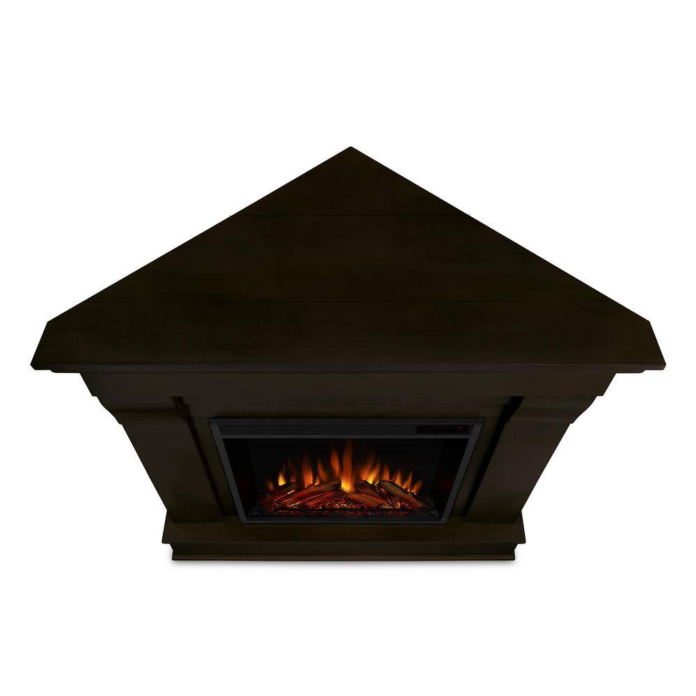 Real Flame Chateau 41 in. Corner Electric Fireplace in Dark Walnut 5950E-DW