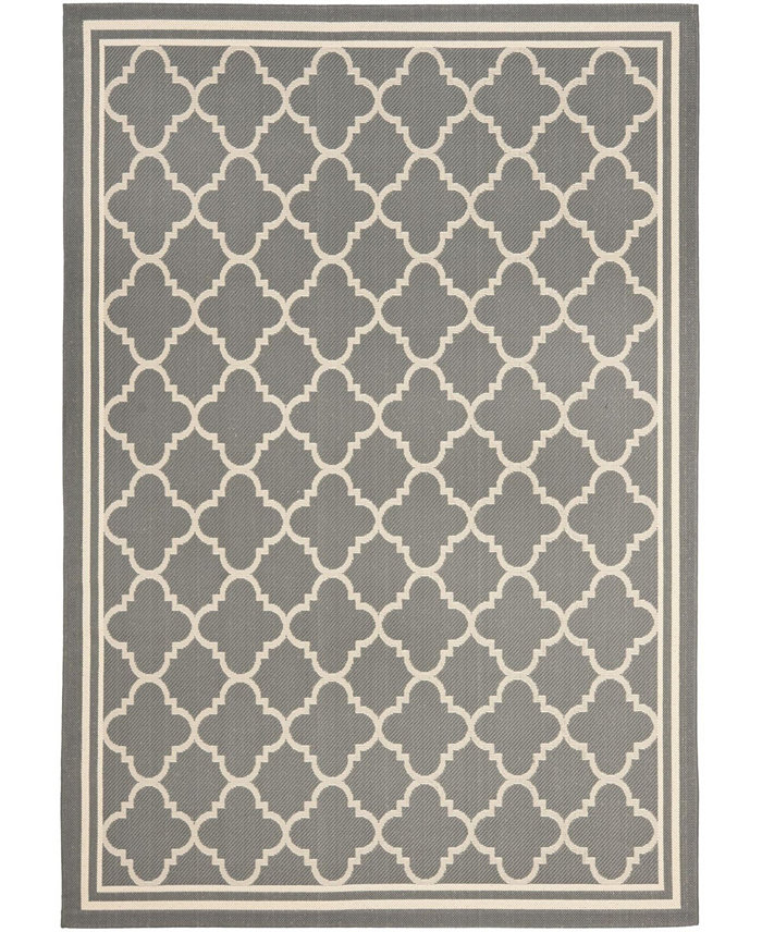 Safavieh Courtyard CY6918 Anthracite and Beige 5'3 x 7'7 Sisal Weave Outdoor Area Rug