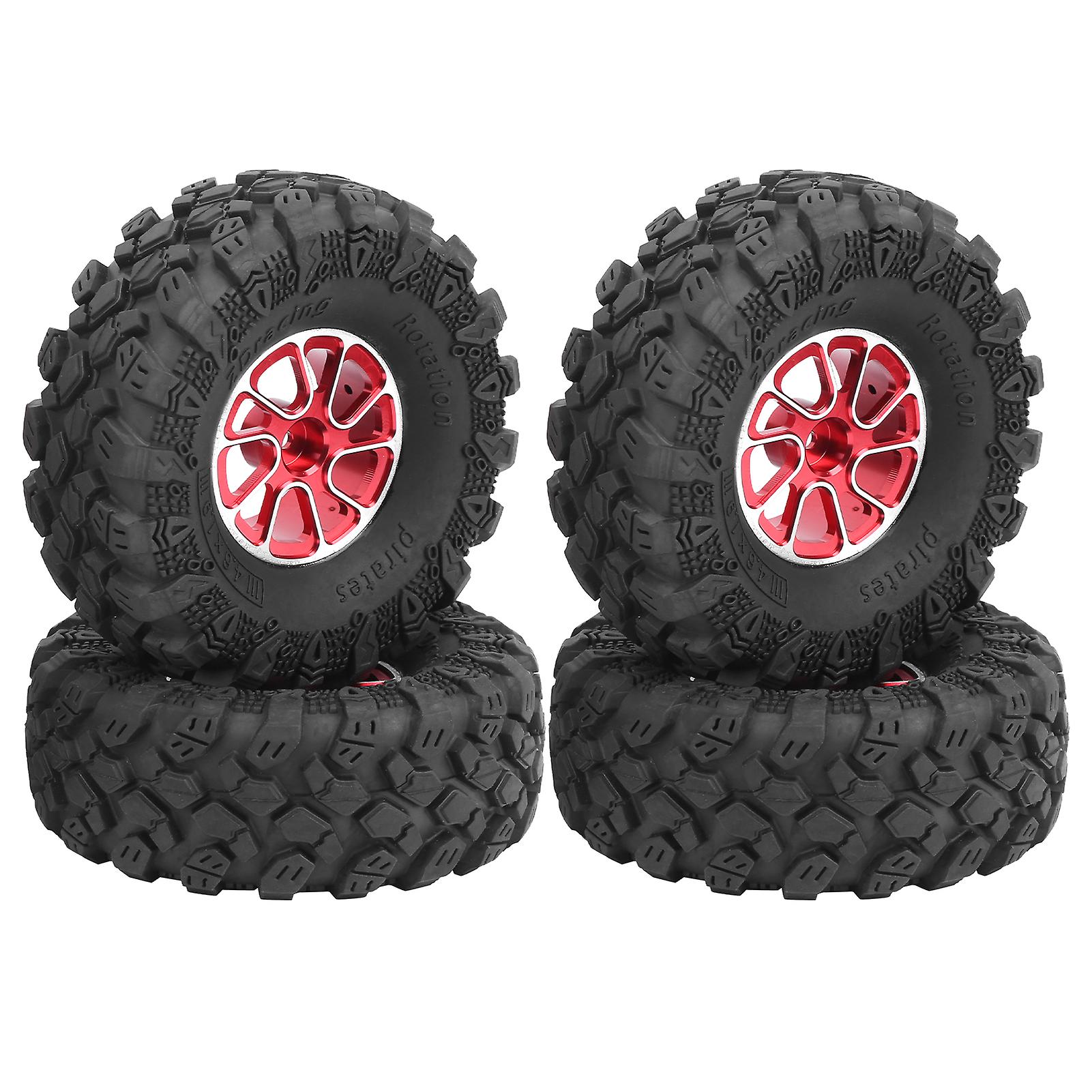 4ppcs 1.9in Aluminum Alloy Wheel Hub Rubber Tire Accessories For Zd Racing 1/10 Rc Carred