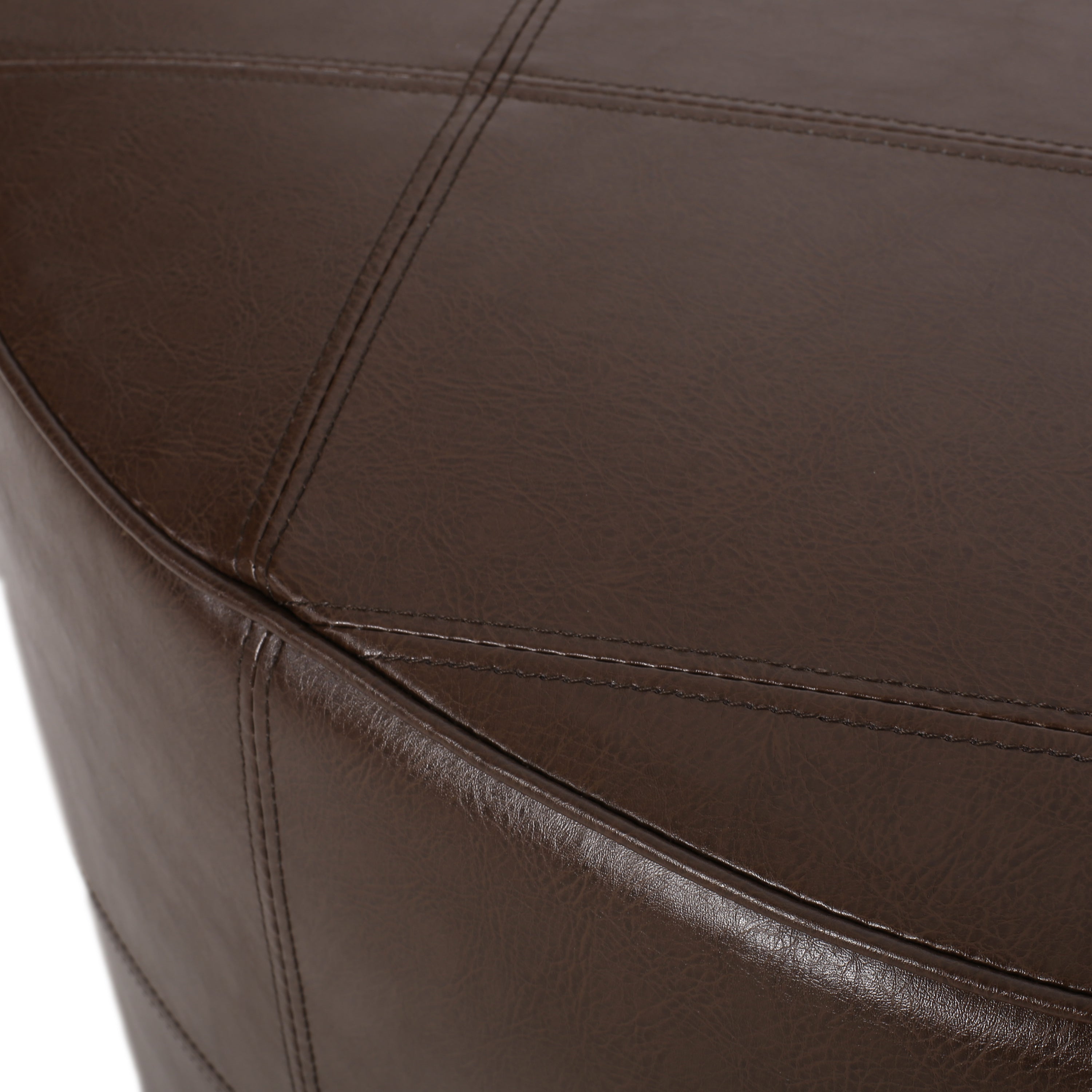 Dored Faux Leather Upholstered Ottoman