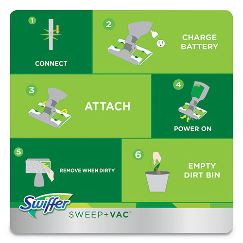 Procter and Gamble Swiffer Sweep+Vac Starter Kit | (1 Sweeper+8 Cloths+Filter)， 2