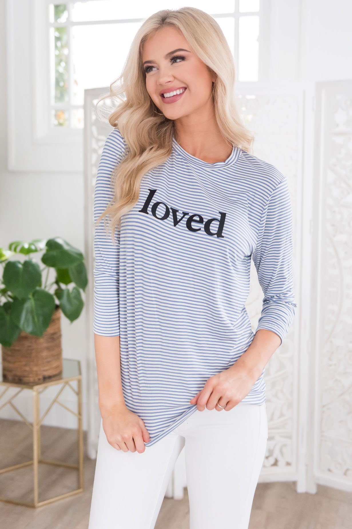 Loved Modest 3/4 Length Sleeve Tee