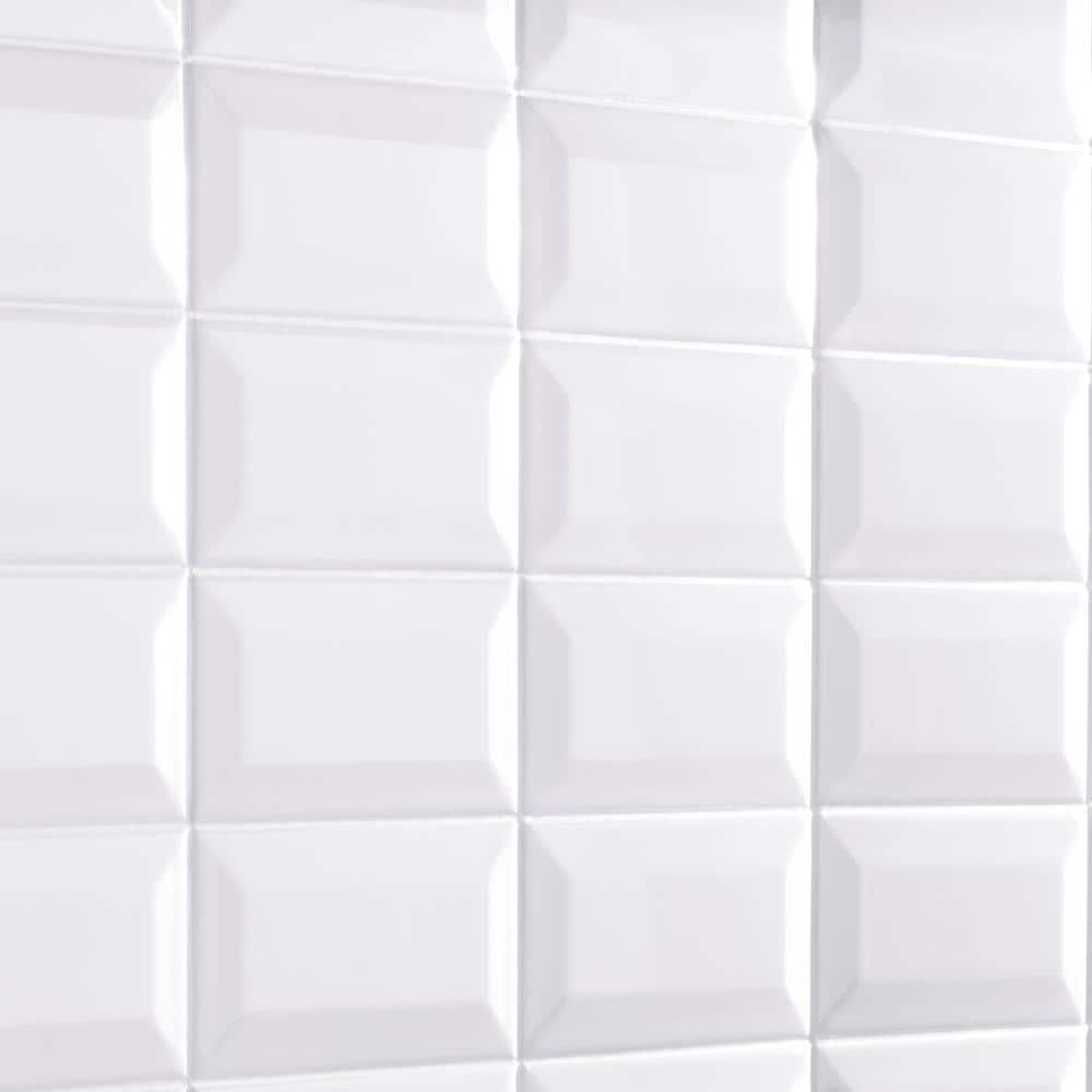 Daltile Restore 3 in. x 6 in. Ceramic Bevel Bright White Subway Tile (10 sq. ft.  case) RE1536MODBHD1P4