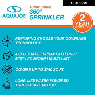 AQUA JOE 4-Pattern 360 Turbo Drive Sprinkler AJ-MSSBM