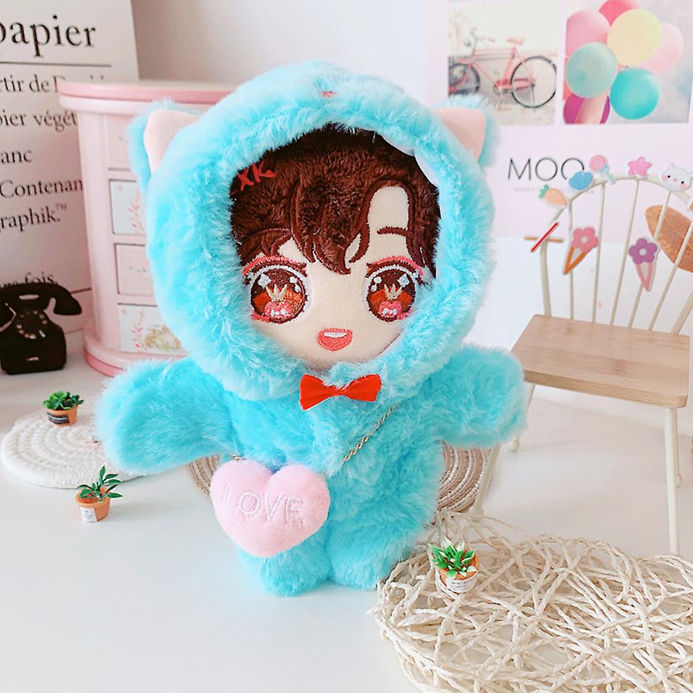 8in Doll Dressup Blue Onesies Backpack 20cm Plush Doll Clothes