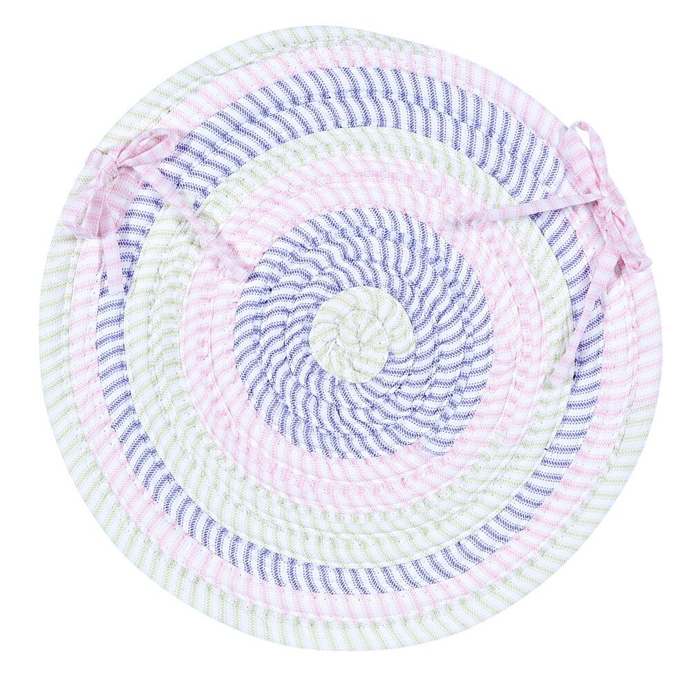 Ticking Stripe Oval Chair Pad