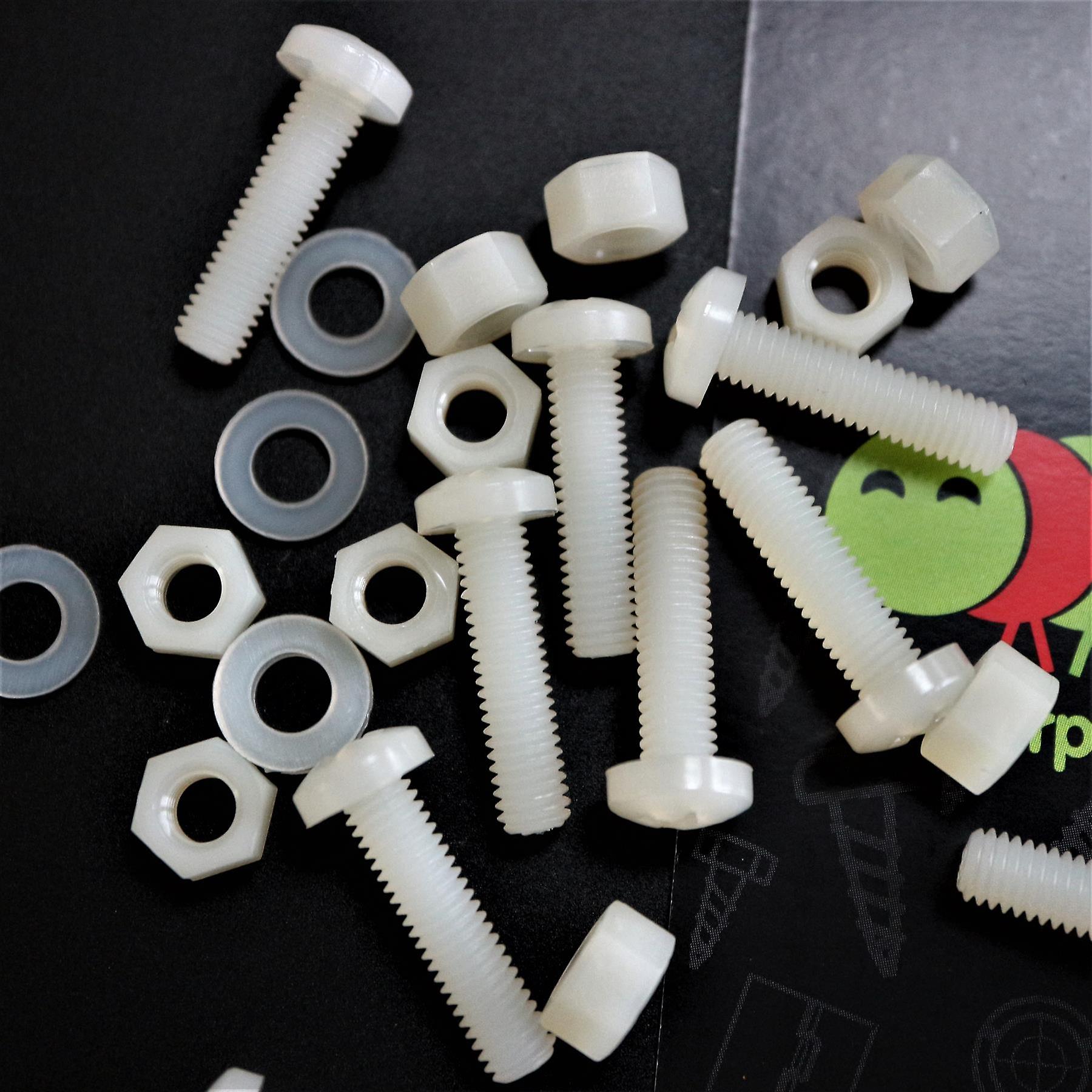 50x Nylon， Pan Cross Head， M5 x 20mm， Plastic Bolts， Nuts and Washers - Screws