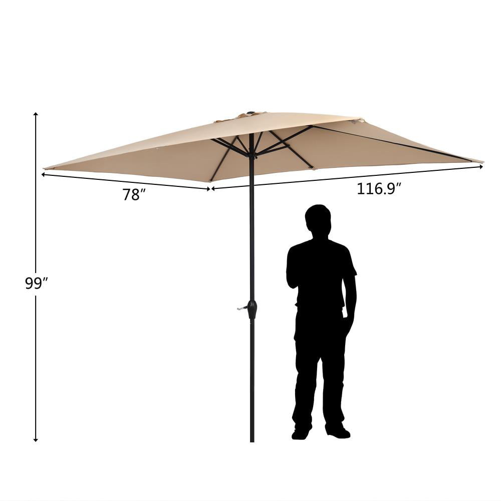 Zimtown 10ft Square Patio Umbrella Market Umbrella with Crank Top Color