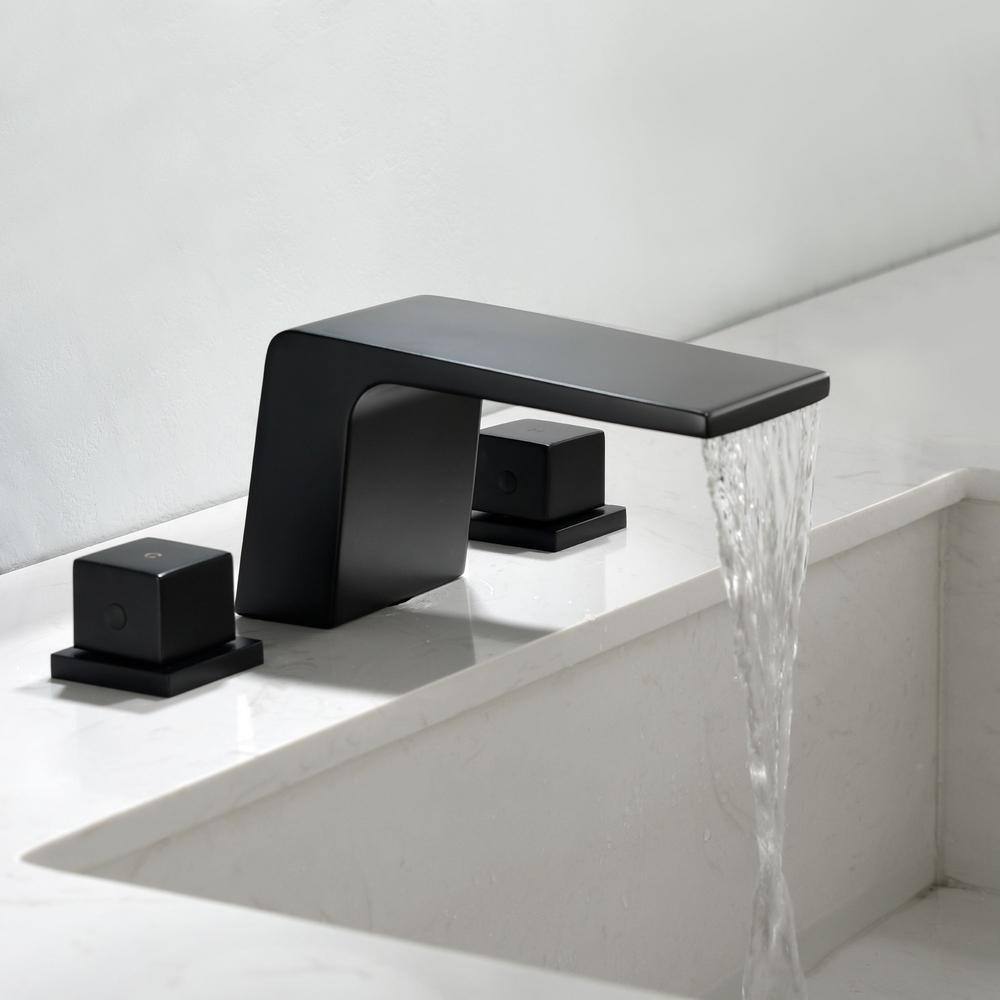 Satico 2-Handle Deck Mounted Roman Tub Faucet in Black SS88025DA