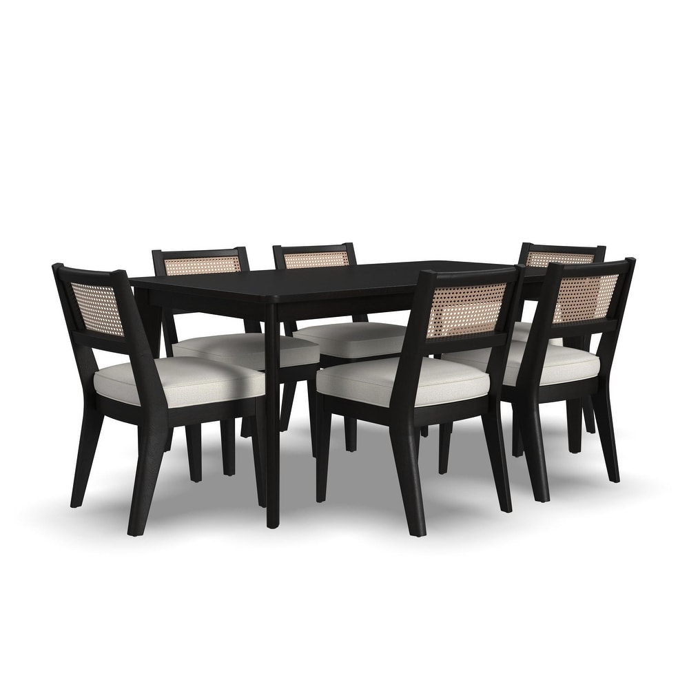 Brentwood Black Wood Rectangle Dining Set   66\