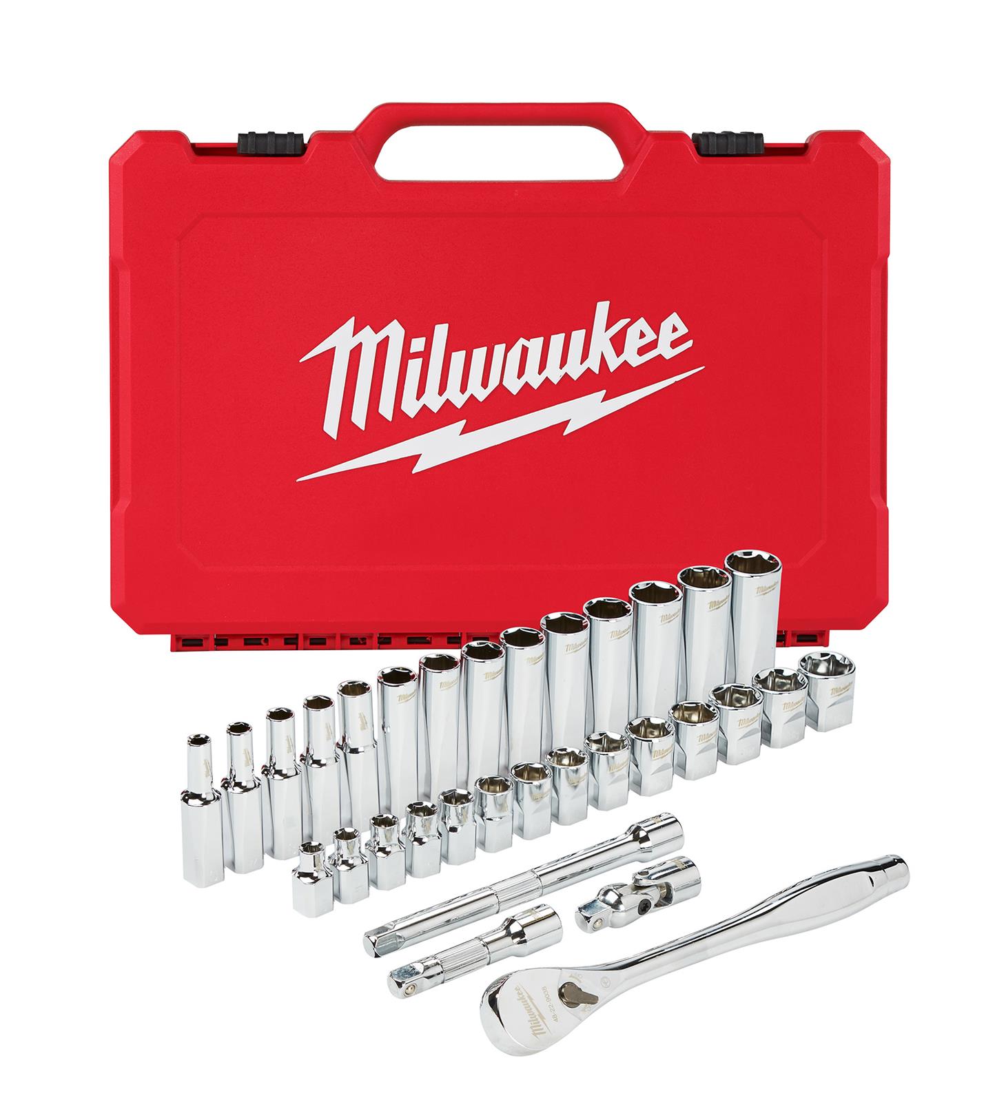 Milwaukee Tool 48-22-9508 Milwaukee 32-Piece Ratchet and Socket Sets