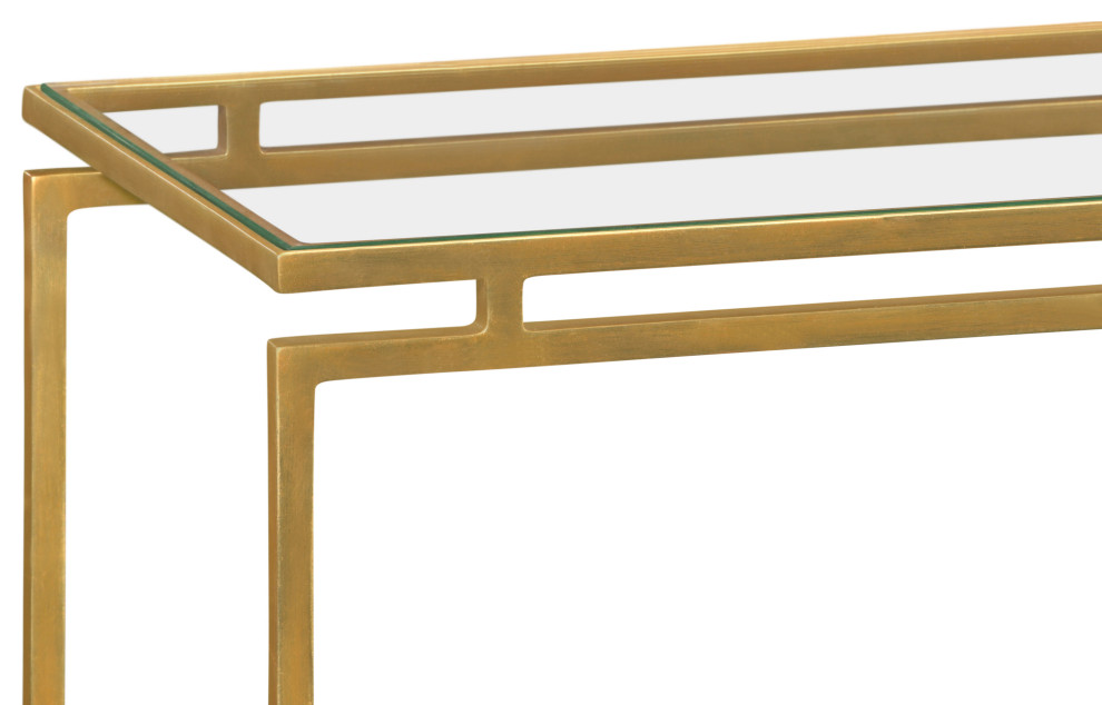 Simply Elegant Gilded Iron Console Table   Contemporary   Console Tables   by HedgeApple  Houzz