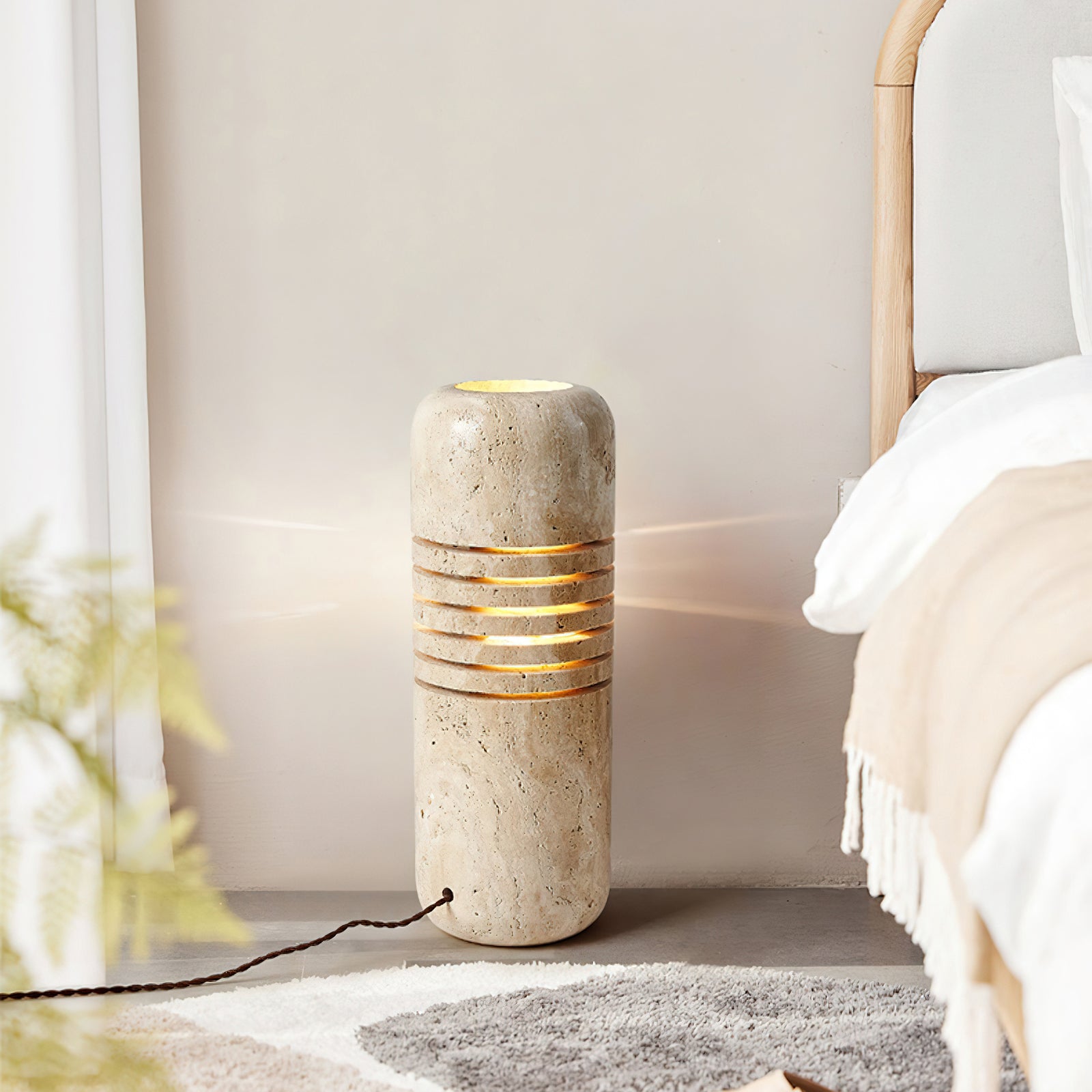 Big Stone Bucket Floor Lamp