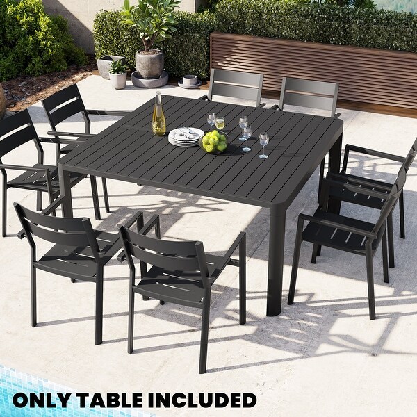 Outdoor Extension Dining Table All Aluminum Extendable Widened Folding Butterfly Leaf