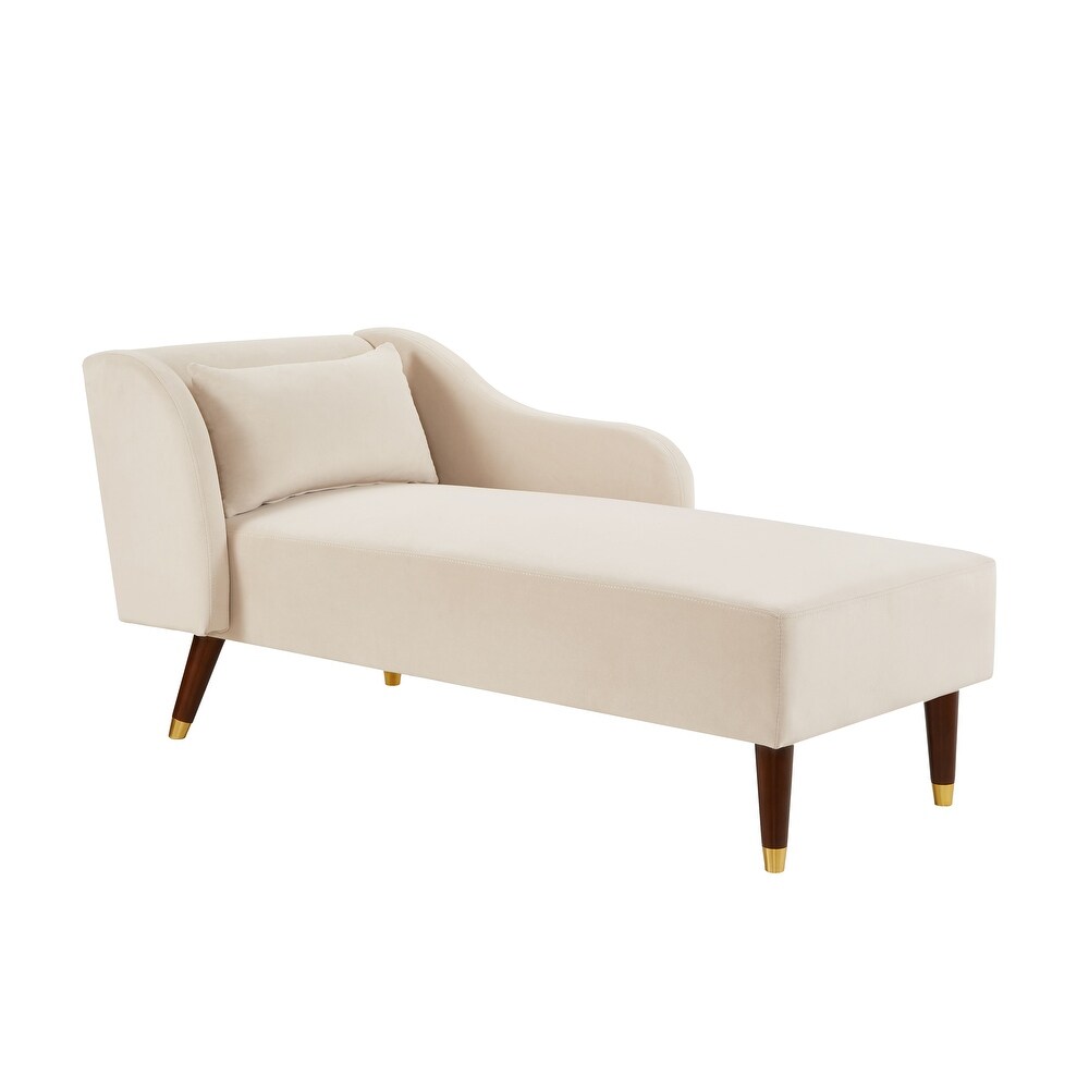 Modern Chaise Lounge Chair Velvet Upholstery