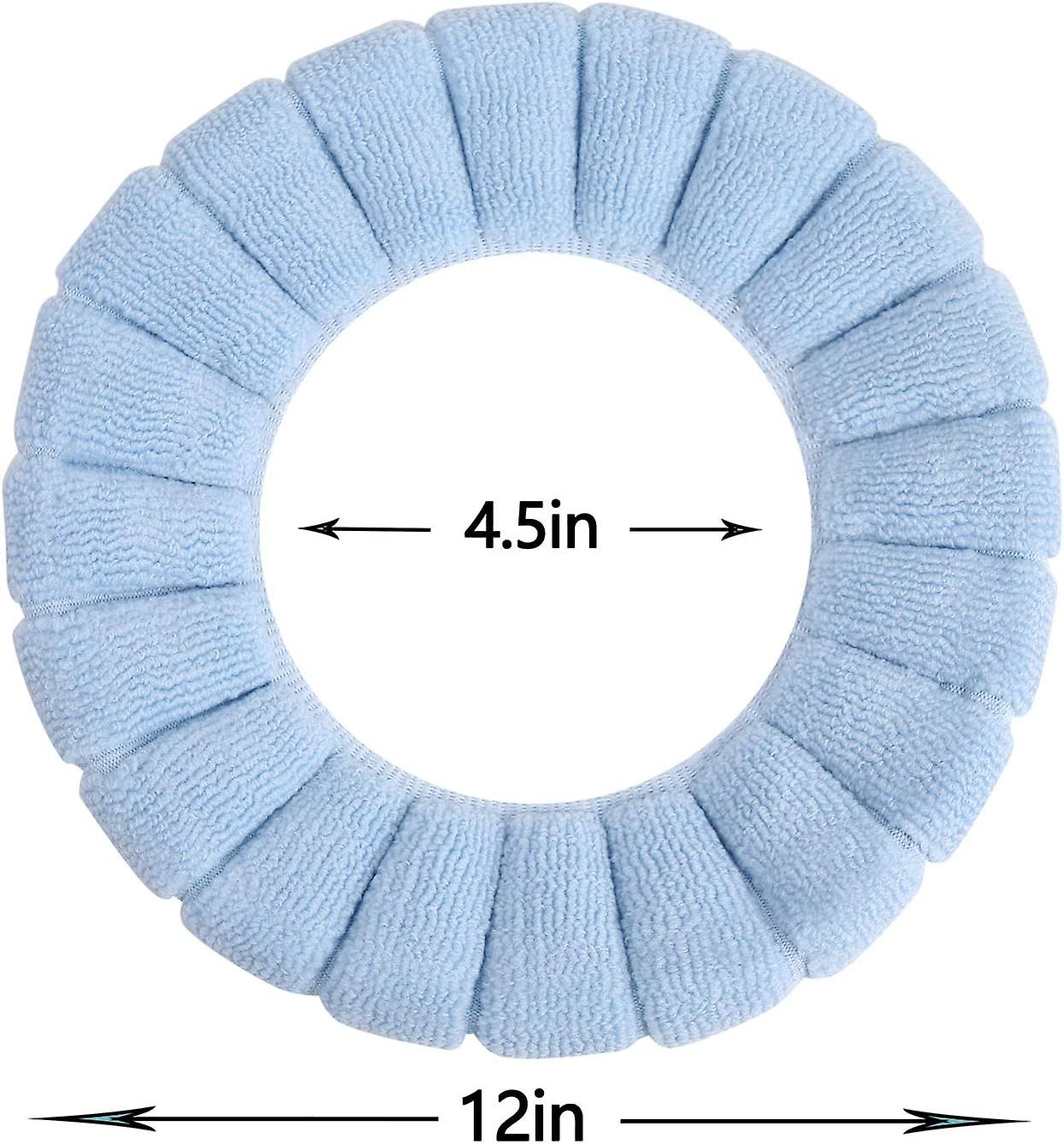 Grey， Green， Pink， Blue 4pcs Soft Toilet Seat Cover Cushions For Bathroom， Thicker Warmer Washable， Expandable， Easy Installation Cushion Cover Covers