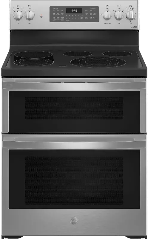 GE Profile Double Oven Smart Electric Range - 6.6 cu. ft.， Stainless Steel