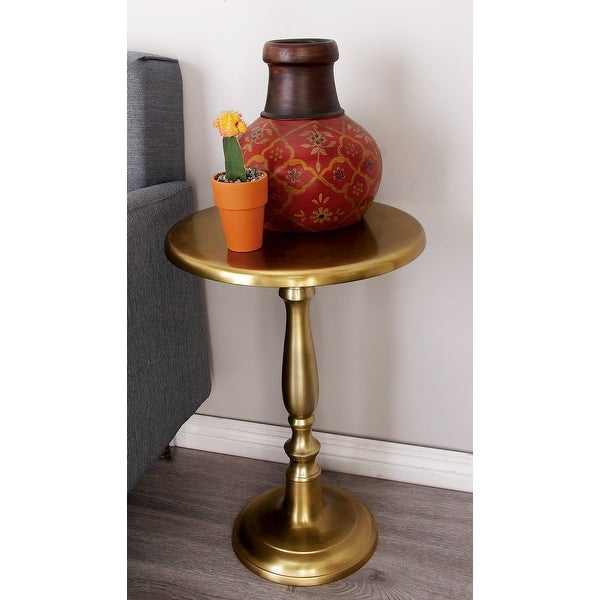 Gold Aluminum Traditional Accent Table 22 x 15 x 15