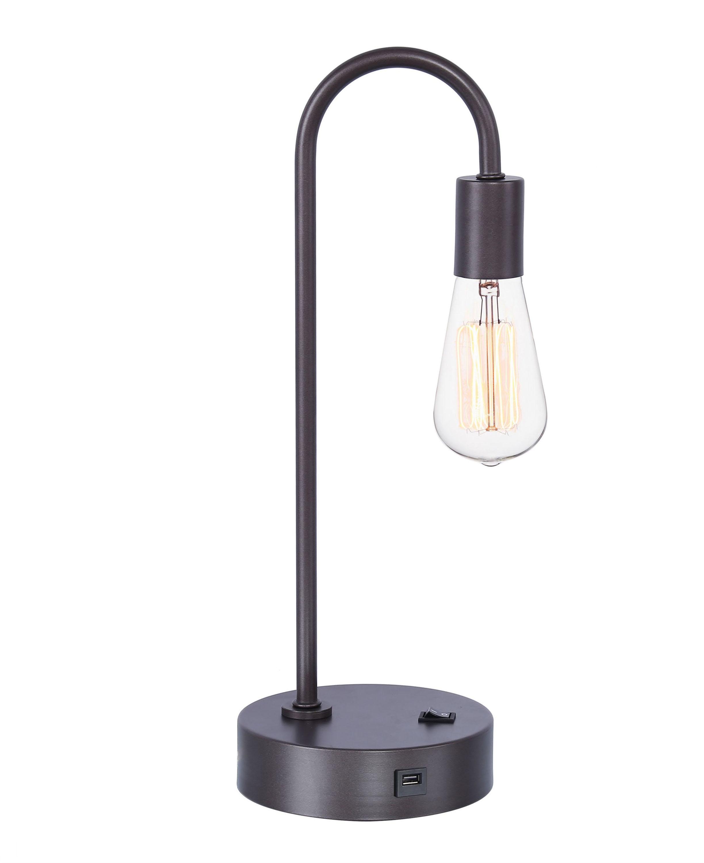 Cane Slate Gray Exposed Blub Desk Lamp