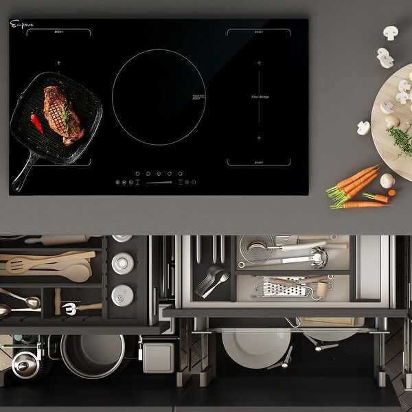 36-in 5 Elements Built-In Electric Induction Cooktop Including Bridge Element - 36