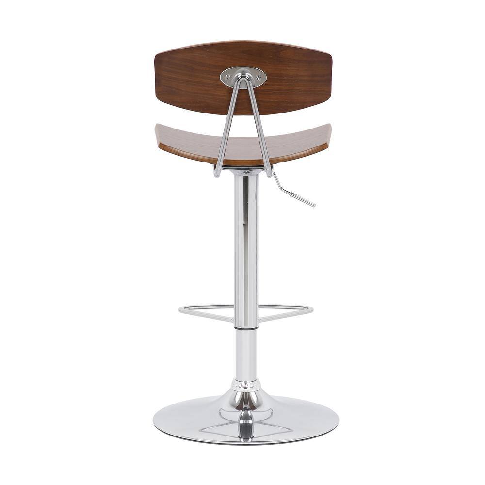 Armen Living Jett Adjustable Walnut and Chrome Adjustable Bar and Counter Height Stool LCJEBAWA