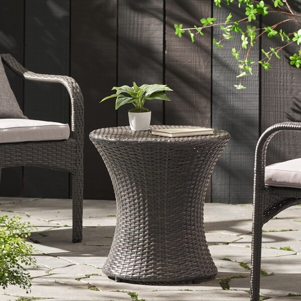 Adriana Outdoor Boho Wicker Accent Table by Christopher Knight Home