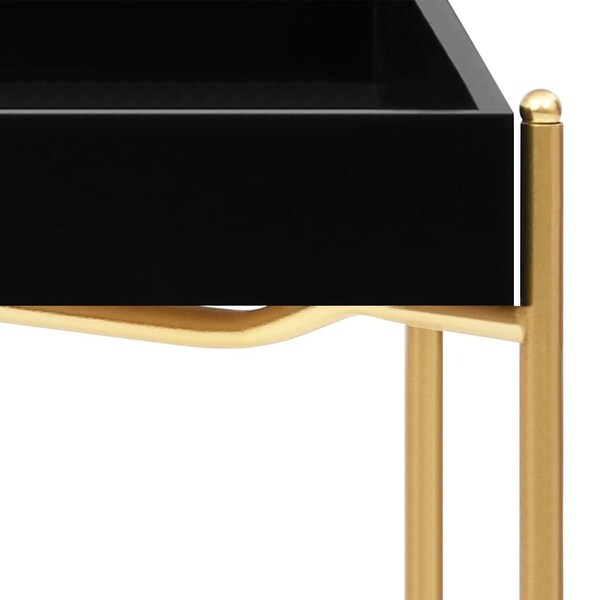 vidaXL Side Table Black and Gold 15