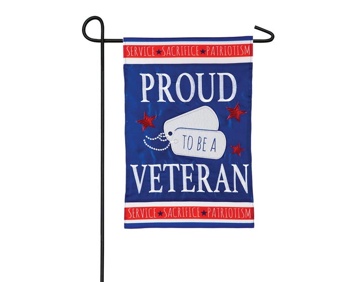 Evergreen Proud Veteran Garden Applique Flag - 169049