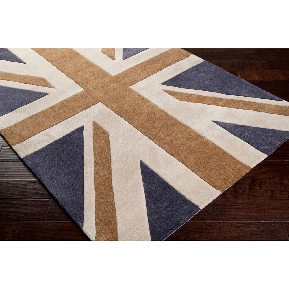 Hand tufted Union Jack Novelty Contemporary Area Rug