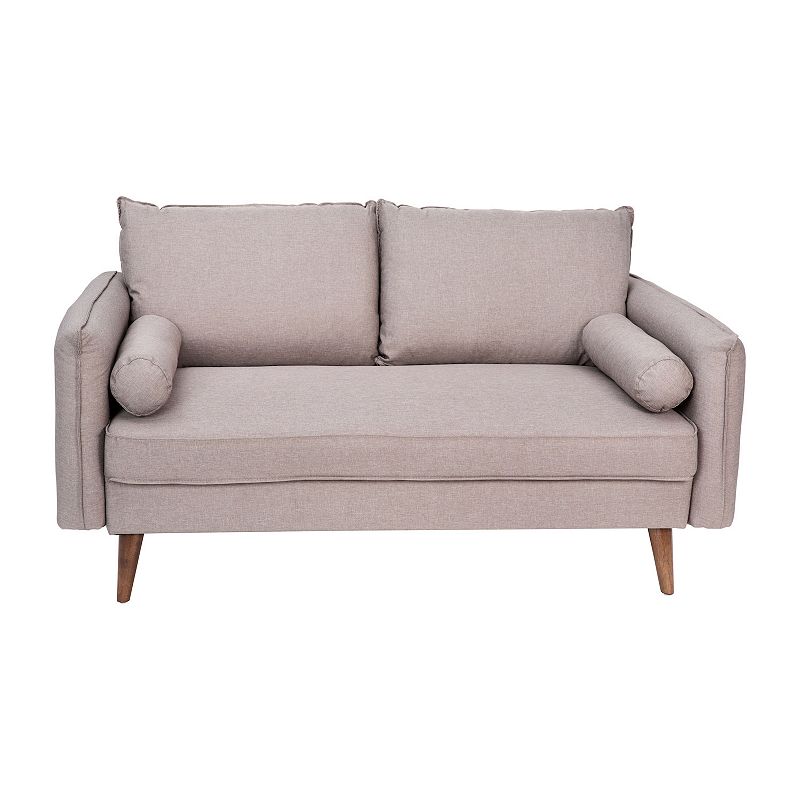 Flash Furniture Evie Mid-Century Modern Tapered Leg Loveseat Sofa