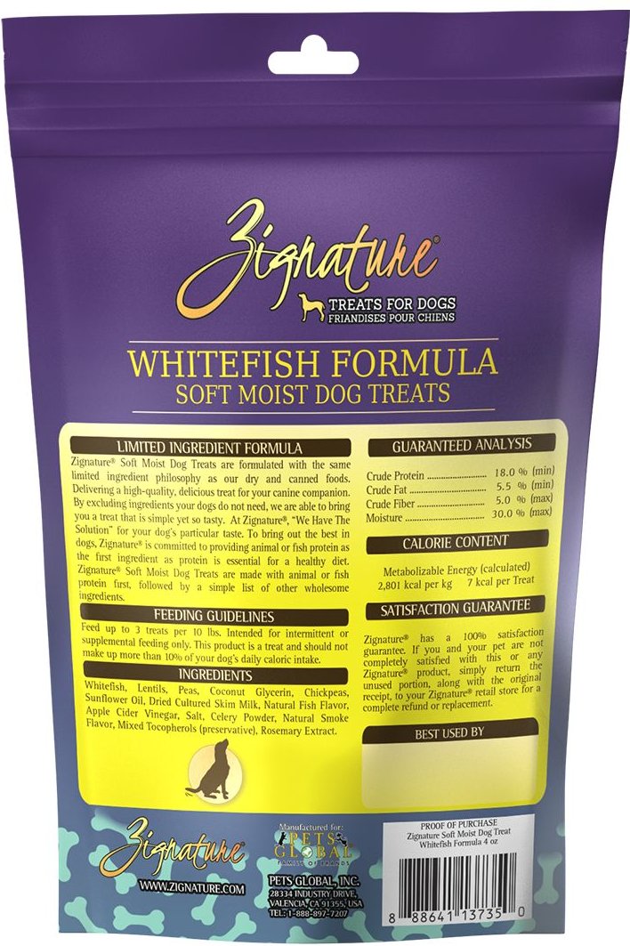 Zignature Whitefish Flavored Soft Dog Treats