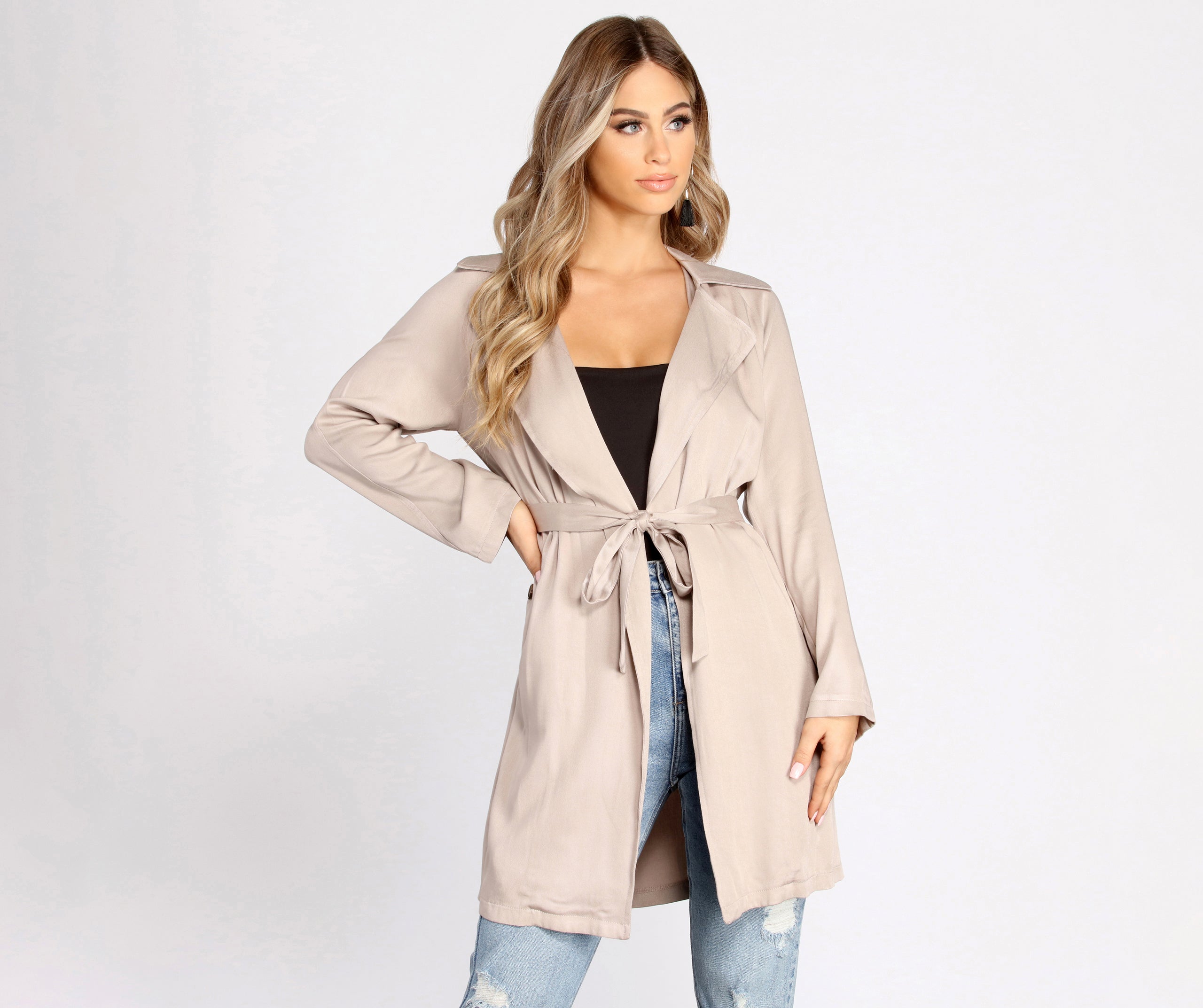 Nine To Five Belted Trench Coat