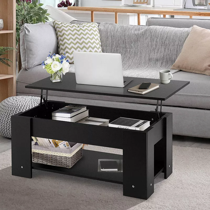 Coffee Table with Lift-up Desktop and Hidden Storage