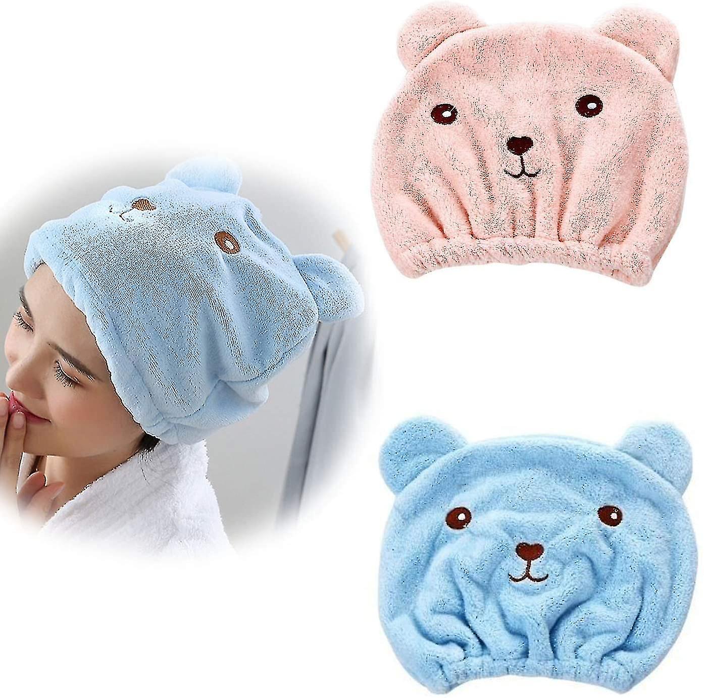 2pcs Dry Hair Hat Hair Towel Microfiber Hair Towel Absorbent Turban Hand Towels