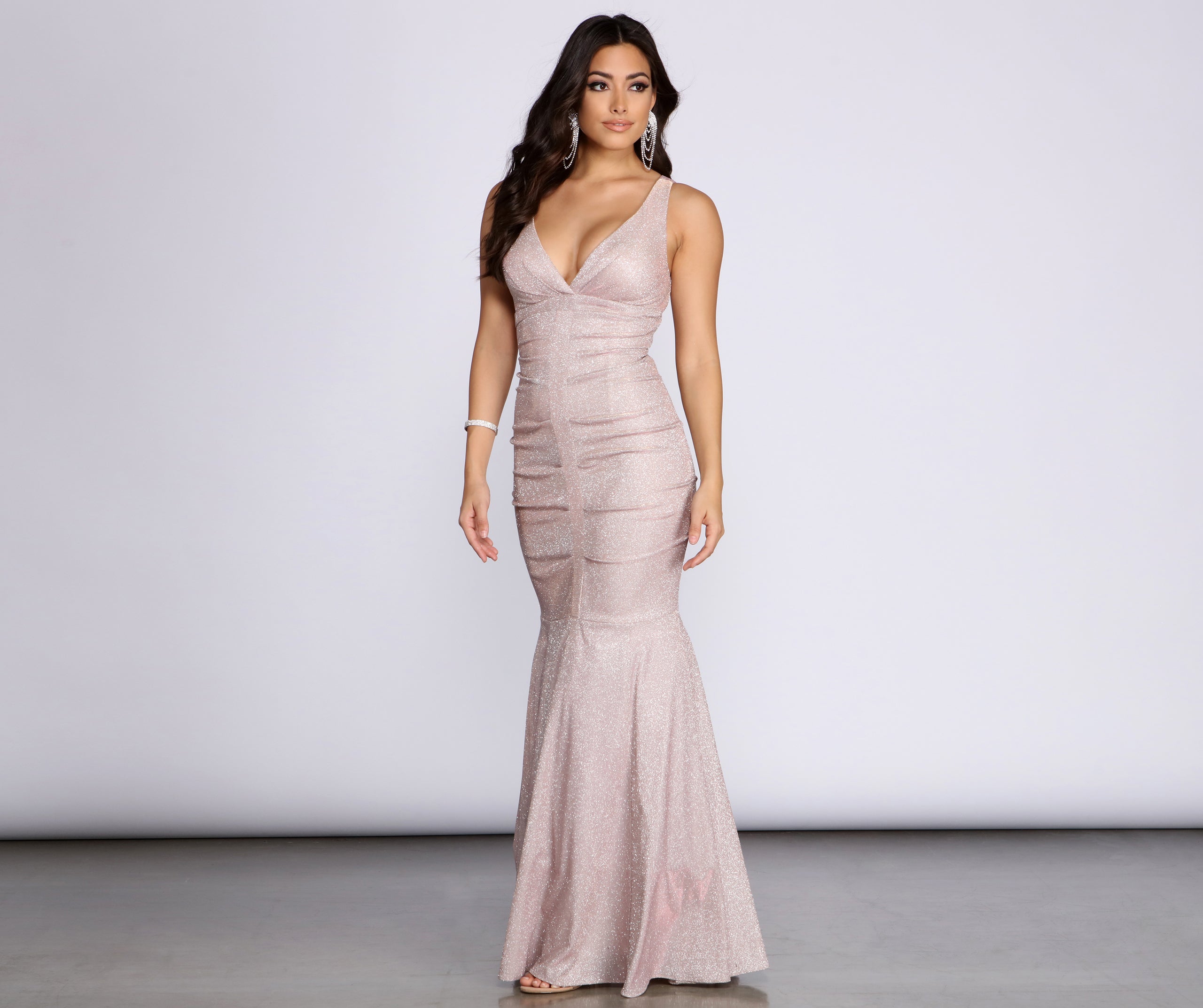 Martina Metallic Glitter Mermaid Dress