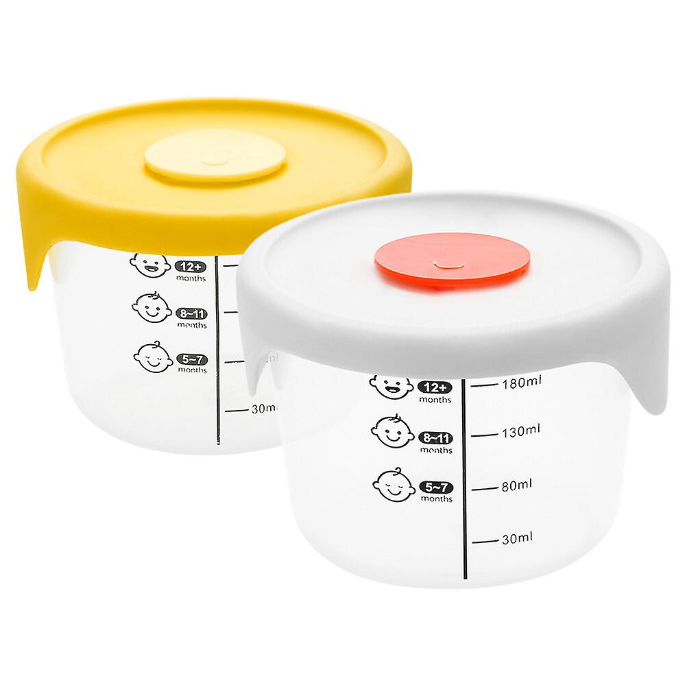 2pcs Baby Food Containers Food-grade Complementary Food Box Leak-proof Food Holder With Scale