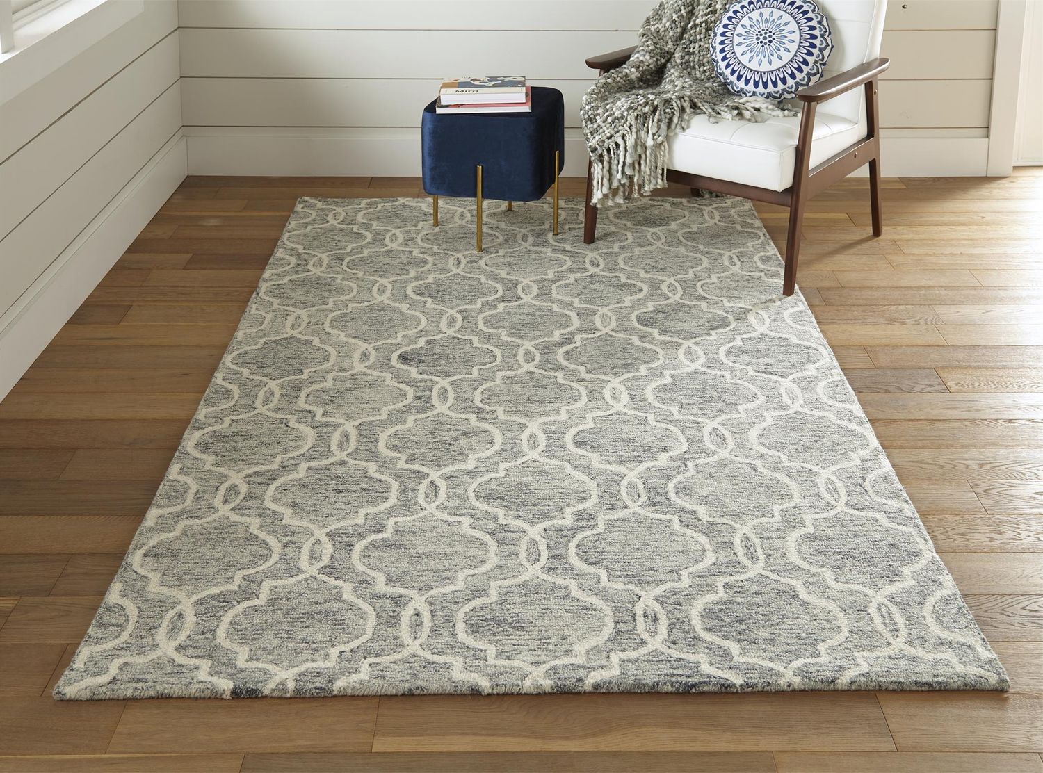 Natal Hand Tufted Gray and Ivory Rug by BD Fine