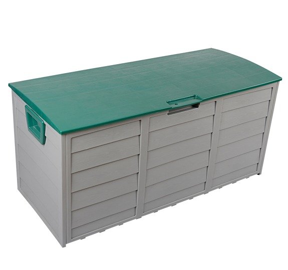 75gal 260L Outdoor Garden Plastic Storage Deck Box Chest Tools Cushions Toys Lockable Seat