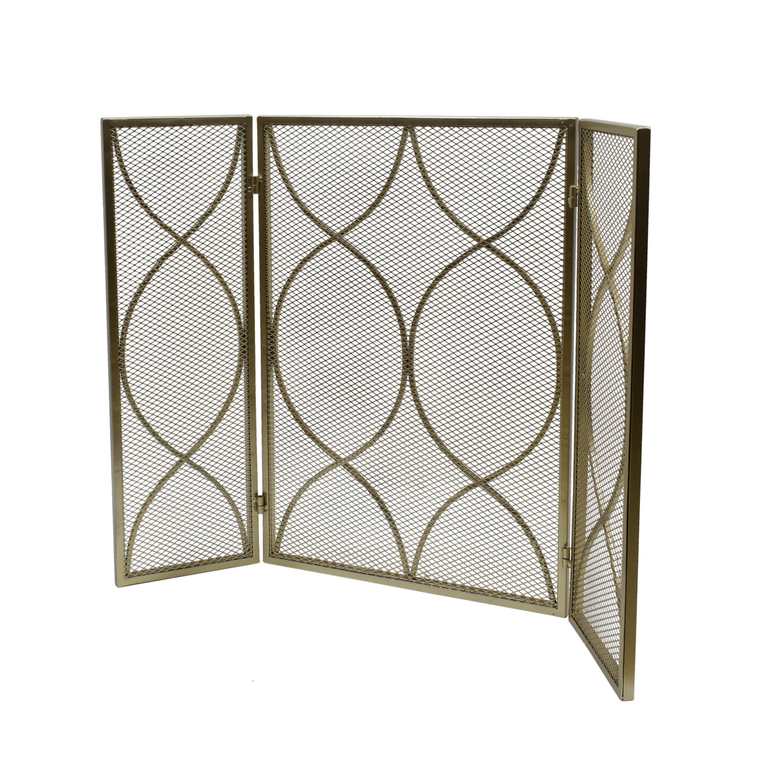 Laylah Modern Three Panel Iron Firescreen