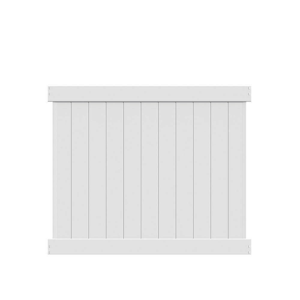 Barrette Outdoor Living Washington 5 ft. H x 6 ft. W White Vinyl Un-Assembled Fence Panel 73014717