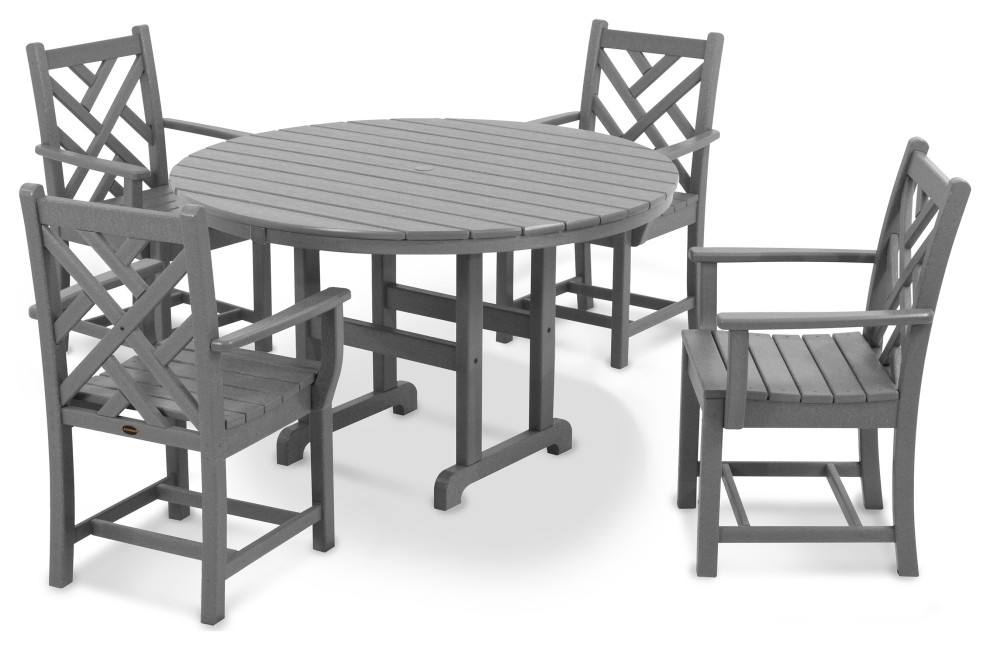 Polywood Chippendale 5 Piece Dining Set   Transitional   Outdoor Dining Sets   by POLYWOOD  Houzz