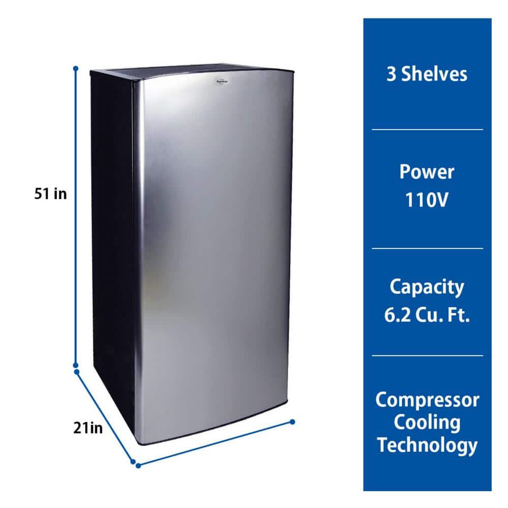 Koolatron Stainless Steel Compact Fridge with Freezer 62 cu ft