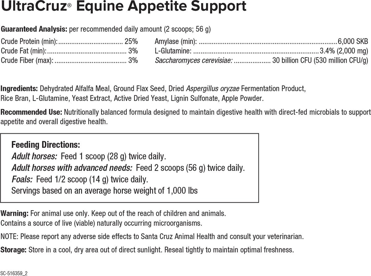 UltraCruz Appetite Support Pellets Horse Supplement