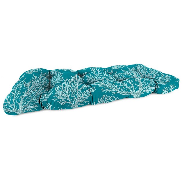 Outdoor Wicker Loveseat Cushion In Seacoral Turquoise Jordan Manufacturing