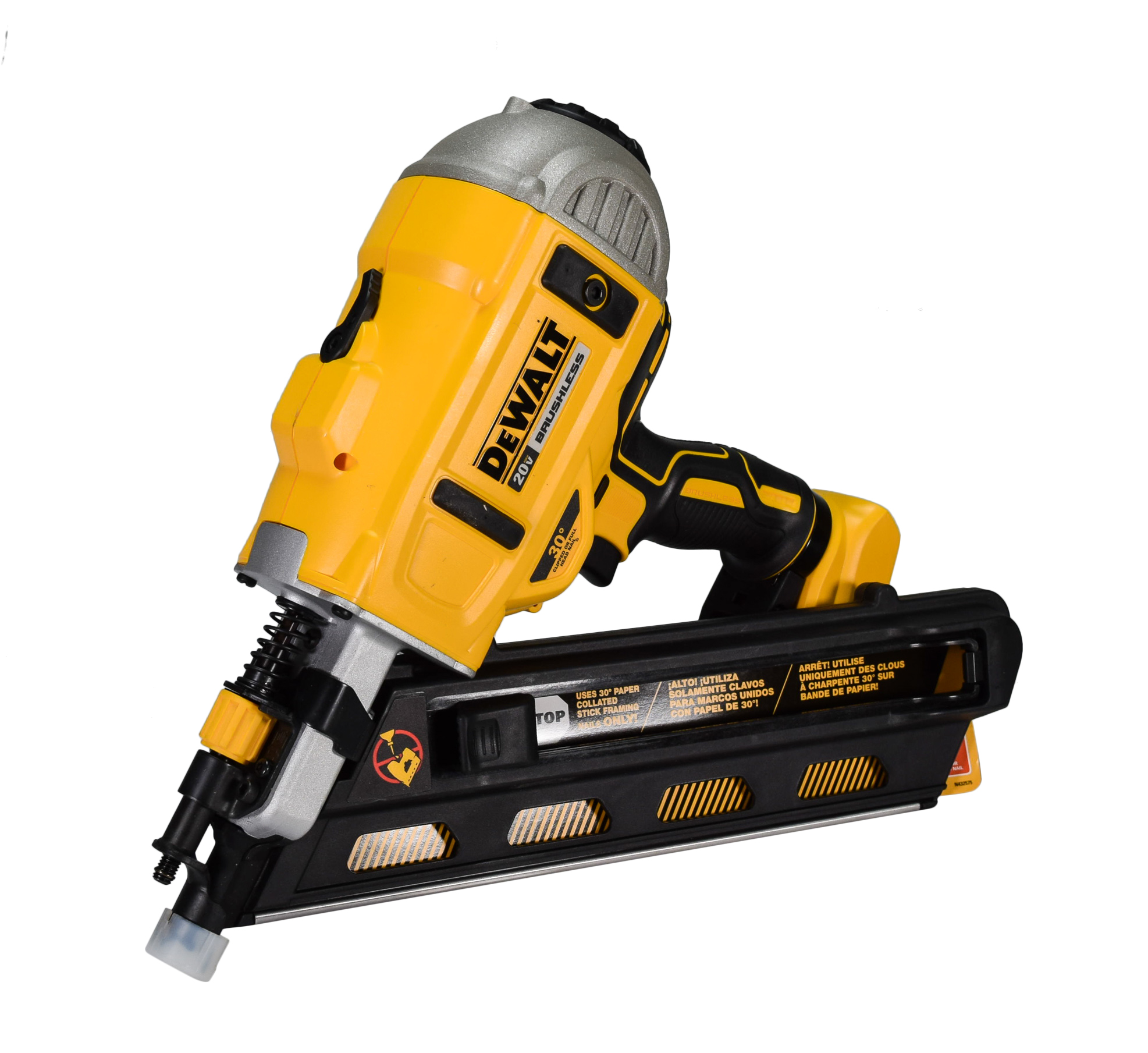 Dewalt 20V Li-Ion Cordless Brushless 2-Speed 30° Paper Collated Framing Nailer Kit DCN692M1