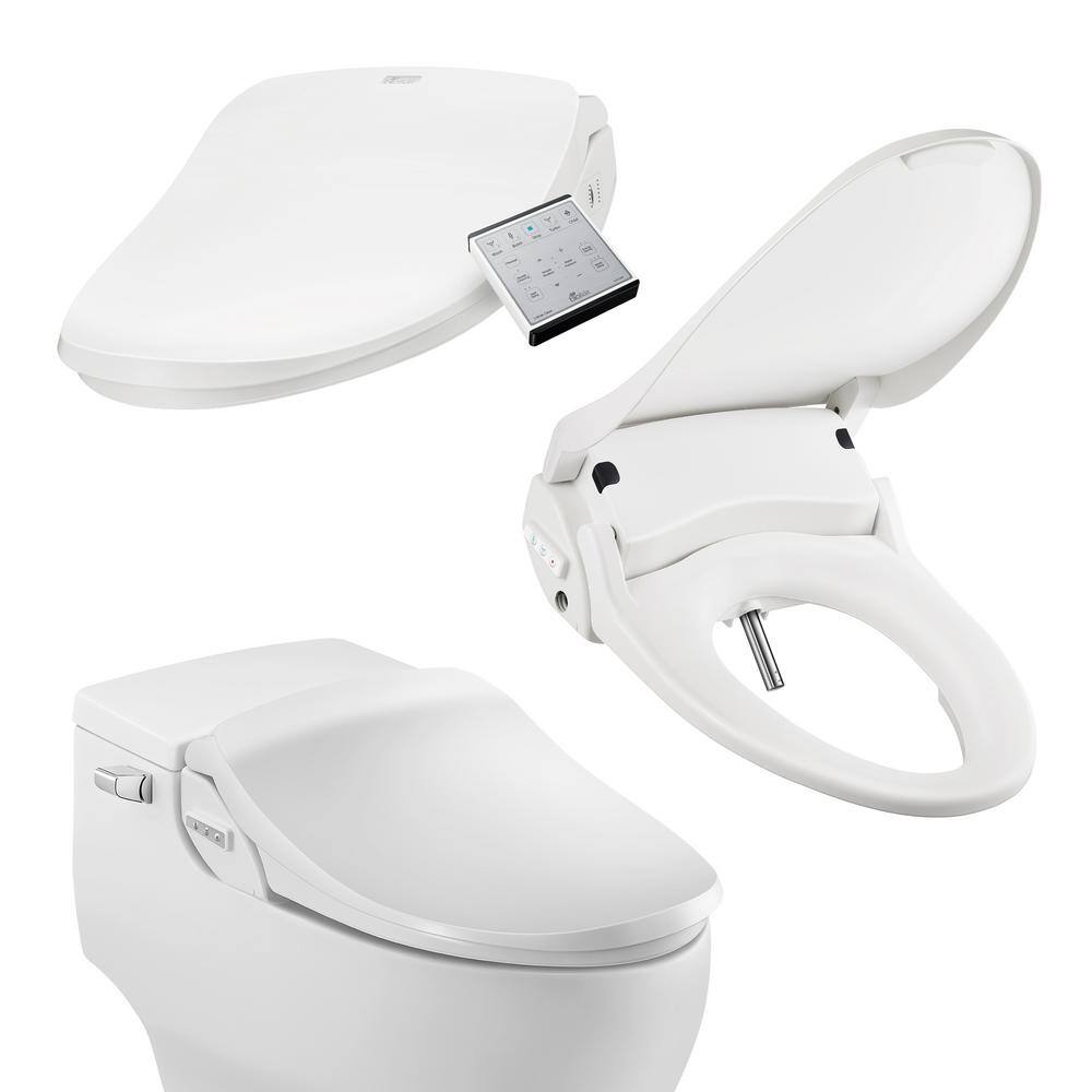 BIO BIDET Slim TWO Electric Smart Bidet Toilets Seat for Elongated Toilets in White with Remote Control and Nightlight SLIM TWO