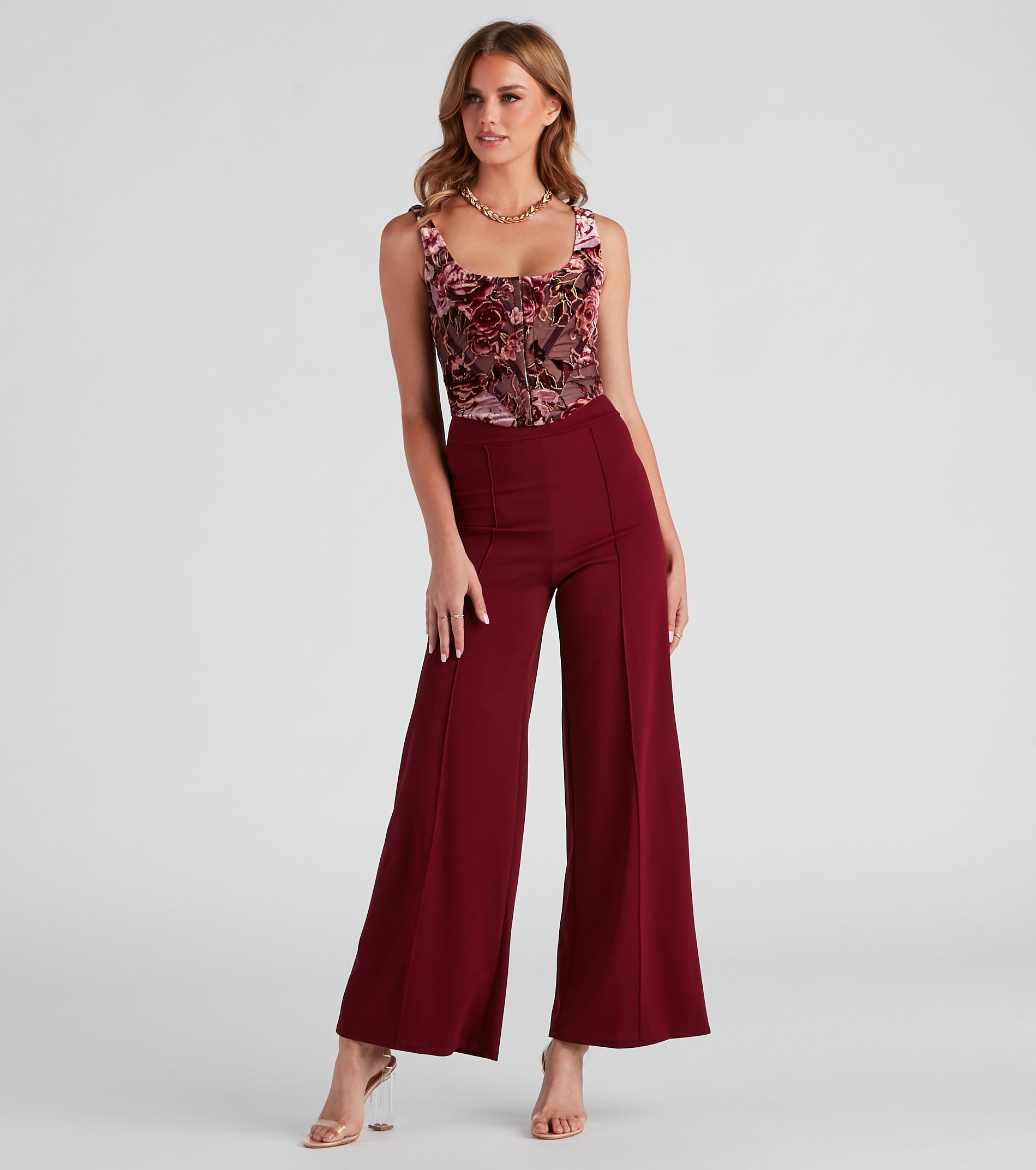 So Chic Crepe Wide-Leg Pants