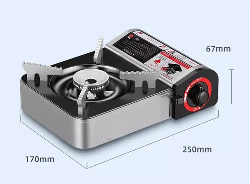 Outdoor Gas Cooktops Mini Camping Iron Surface Gas Stove Estufa de campamento Kitchen Burner Isobutane Gas Mixture Stove Burner