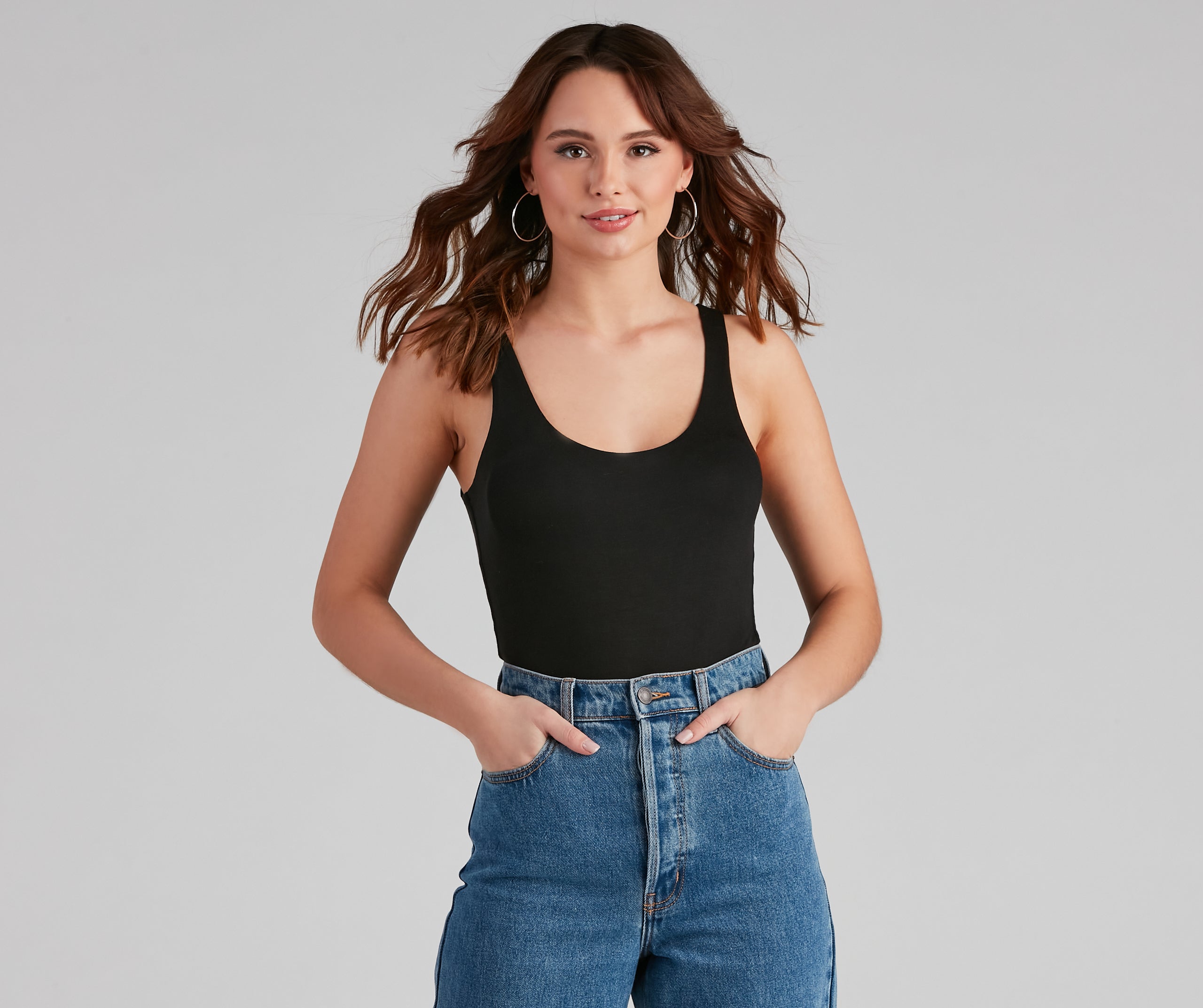 Basic Needs Scoop Neck Bodysuit