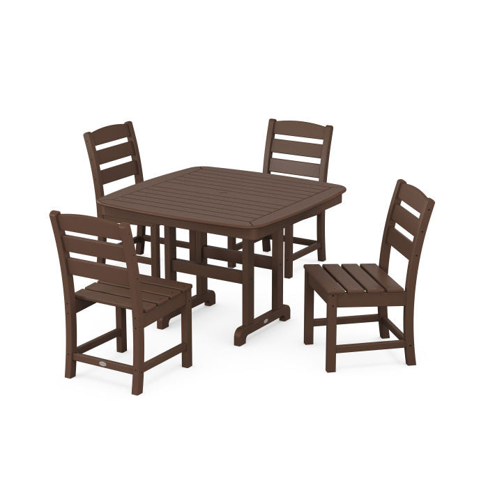 Polywood Lakeside Side Chair 5-Piece Dining Set with Trestle Legs PWS922-1